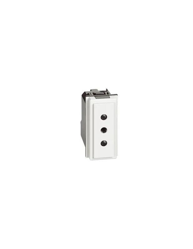 Presa elettrica 2 poli + terra 10a 250vac bianco kw4113 now bticino Di Tendenza