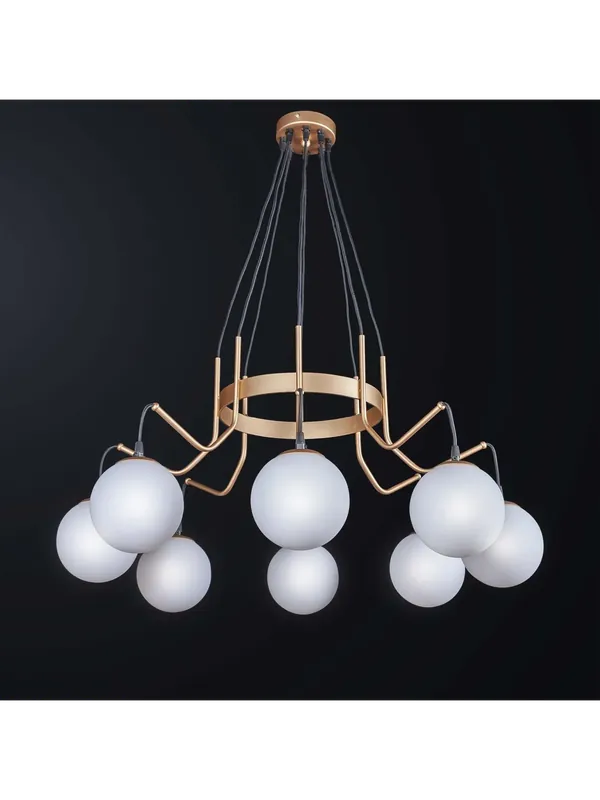 Offerta Lampo Lampadario contemporaneo moderno oro sfere bianche 8 luci BGA 3400