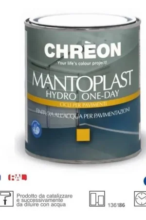 Reso Gratuito Smalto per pavimenti Mantoplast Hydro One Day 750ml Bianco Lucido