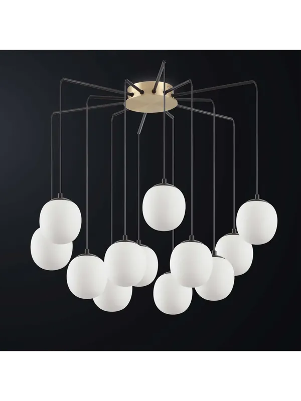 Lampadario contemporaneo moderno sfere bianche 12 luci BGA 3394 Ultime Pezzi