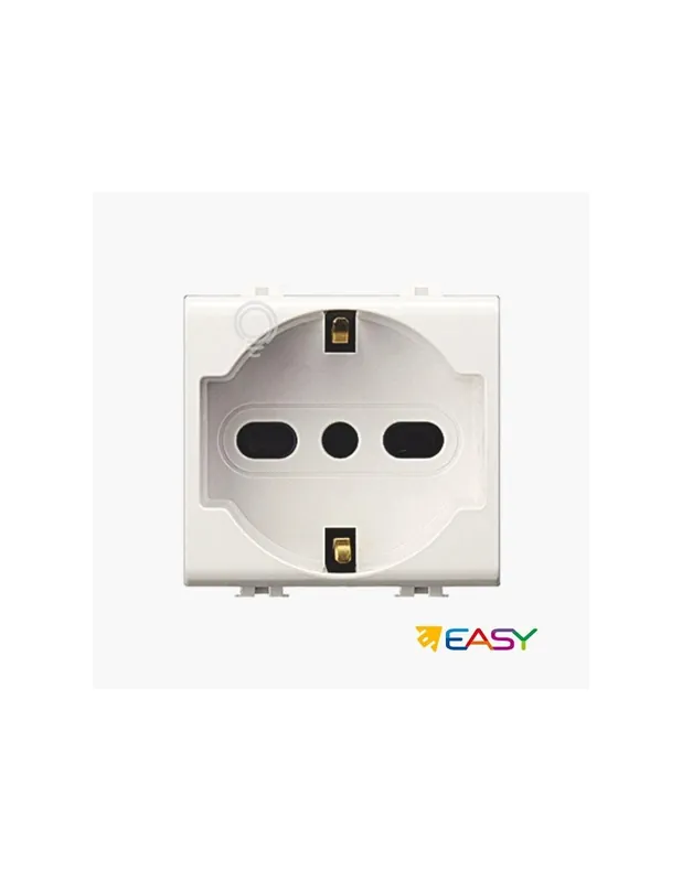 Presa elettrica schuko unel e bipasso bianca 2 poli 16a compatibile matix Promozione Esclusiva