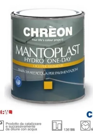 Smalto per pavimenti Mantoplast Hydro One Day Satinato 750ml Grigio Granito Solo Oggi