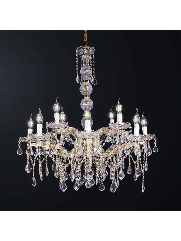 Lampadario classico in cristallo a 2 piani 12 luci BGA 3389 design swarovsky Compra Adesso