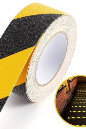 Offerta Nastro antiscivolo antisdrucciolo adesivo Giallo-Nero altezza 50mm, lunghezza 18 metri