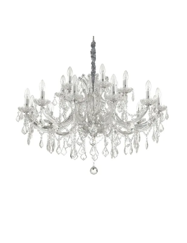 Ideal Lux Napoleon SP18 lampadario classico per salone in vetro e cristallo E14 40W Super Prezzo