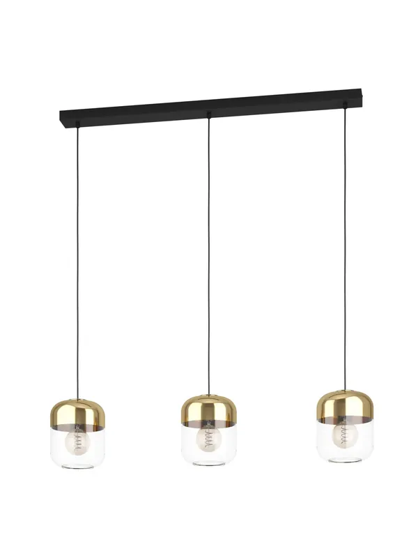 Lampadario a sospensione moderno design vetro oro a 3 luci GL1652 Scelto Dai Clienti