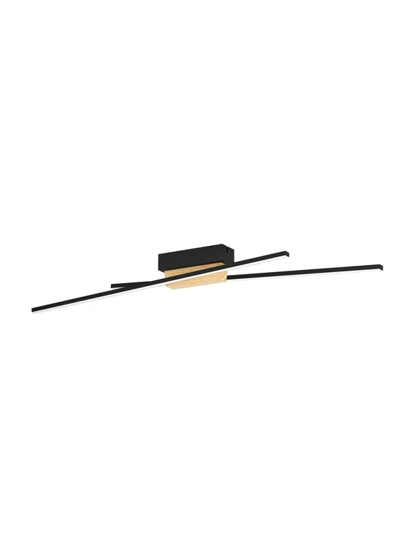 Plafoniera moderna a led design nero e legno chiaro GL1644 Compra Oggi Stesso