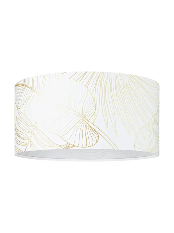 Plafoniera moderna in tessuto bianco e oro a 1 luce GL1635 Bestseller