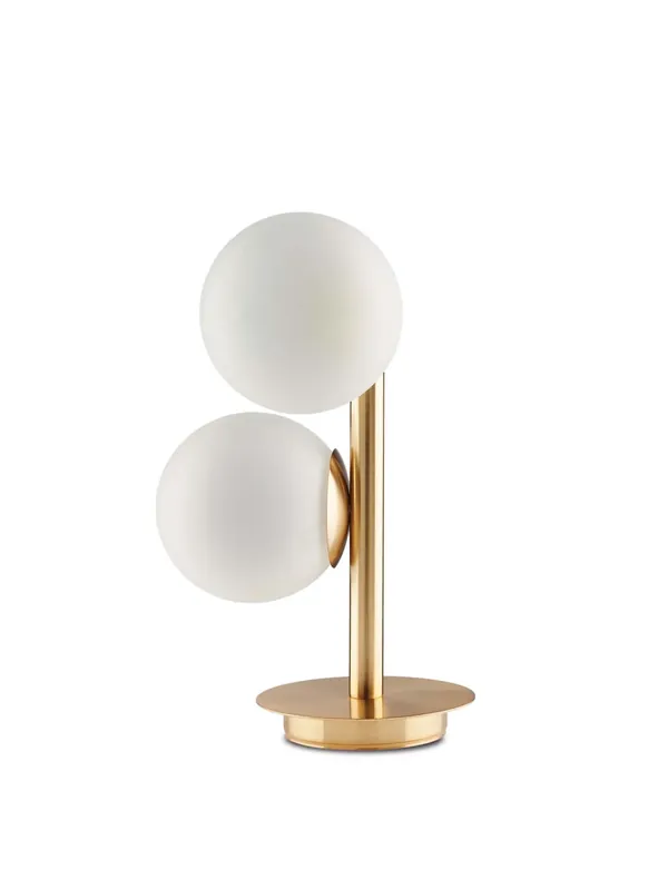 Compra Oggi Stesso Lume moderno oro satinato con sfere bianche 2 luci luxury lgt 076