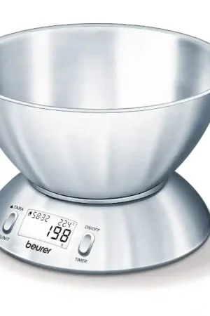 Nuovo Arrivo Bilancia da Cucina Beurer Digitale in Acciaio Inox con Display LCD e Funzione Tara - KS54