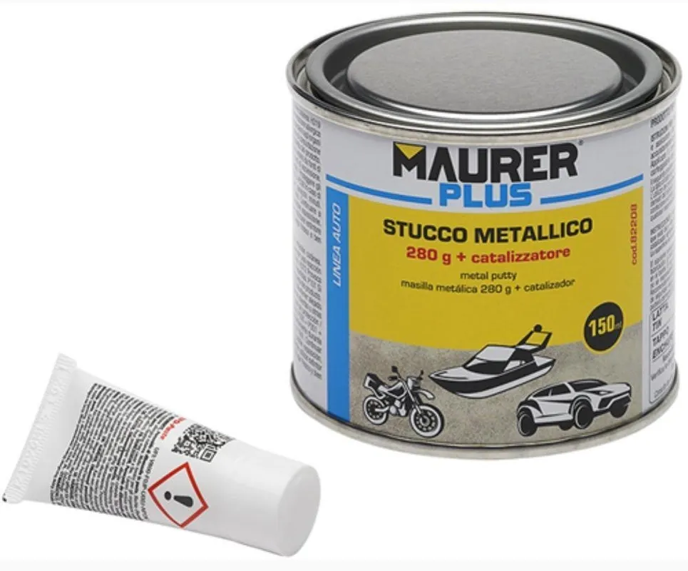 Stucco metallico Maurer Plus 280g + catalizzatore Reso Gratuito
