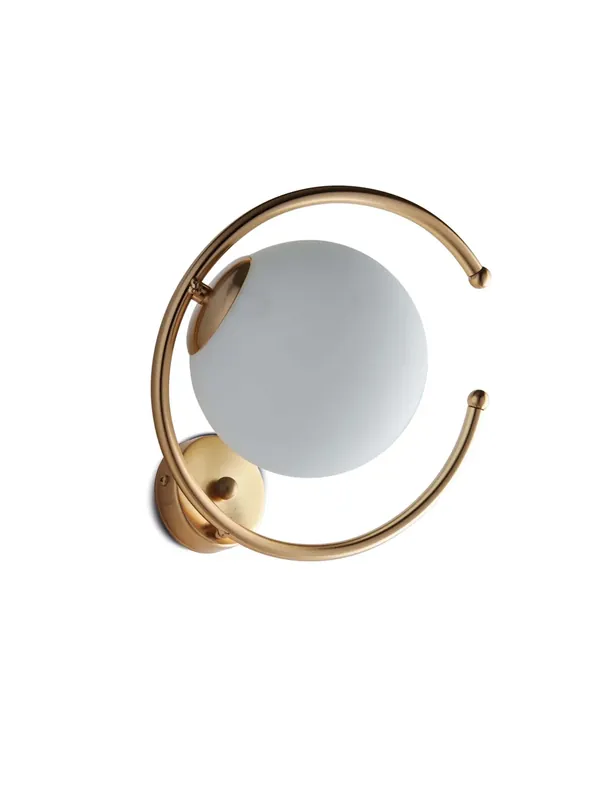 Ordina Subito Applique moderno oro con sfera bianca 1 luce luxury lgt 064