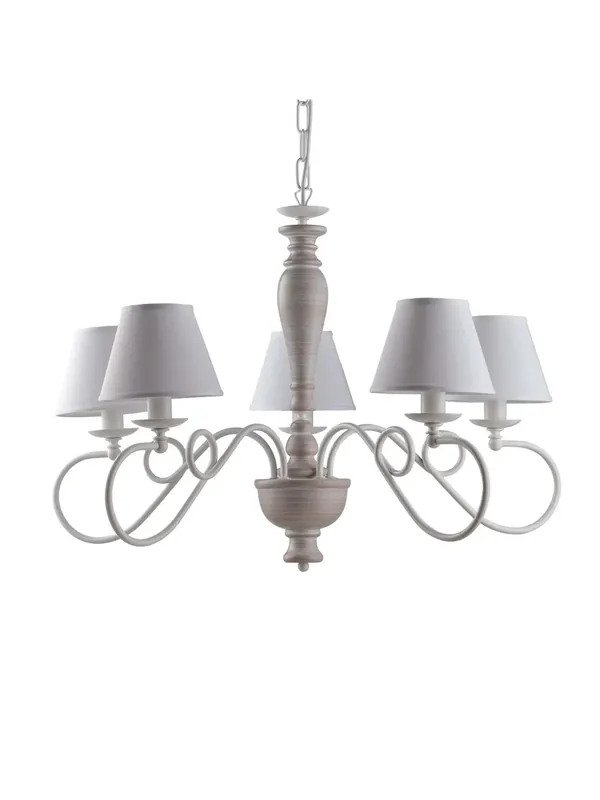 Scelto Dai Clienti Lampadario contemporaneo shabby chic tortora e bianco 5 luci luxury lgt 053