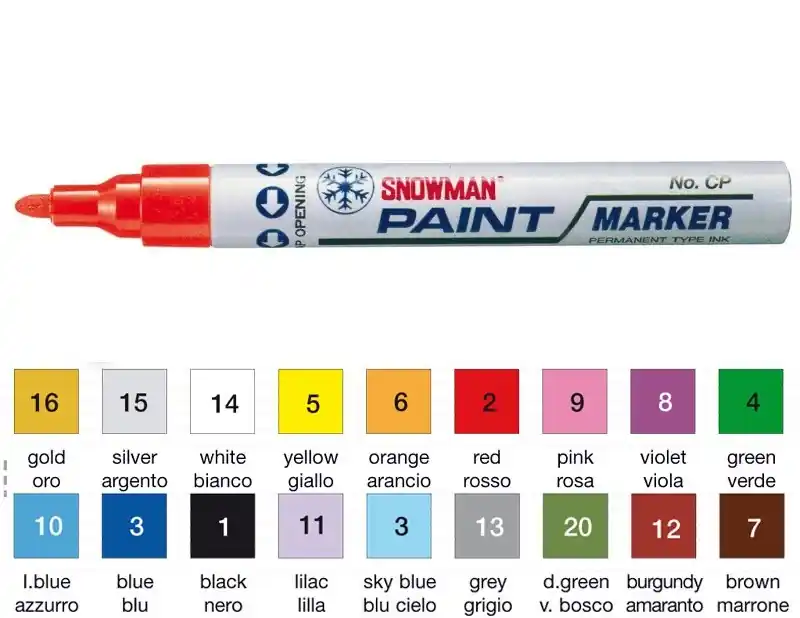 Pennarello indelebile marcatore e per ritocco Paint Marker Snowman - ROSSO Subito Disponibile