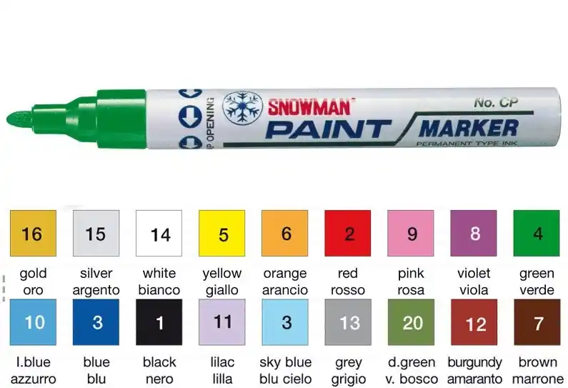Pennarello indelebile marcatore e per ritocco Paint Marker Snowman - VERDE Super Prezzo