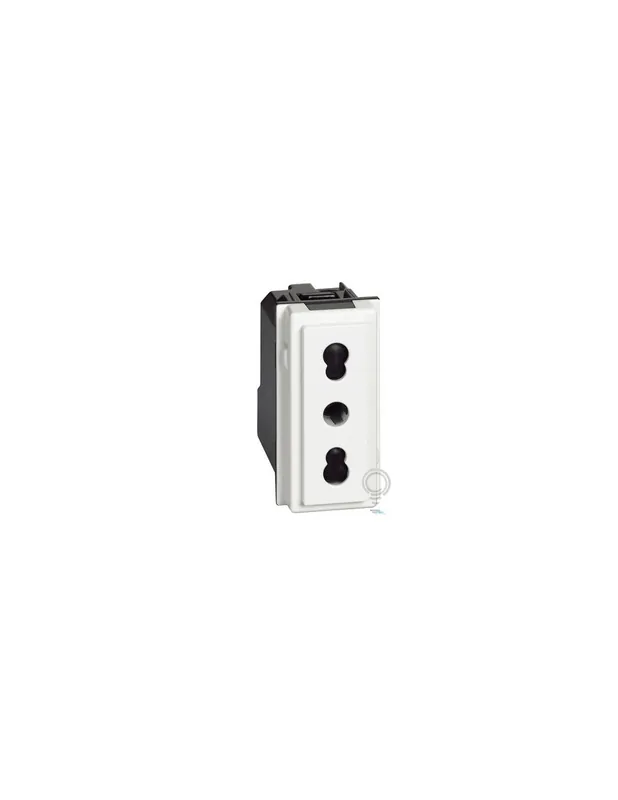 Esclusivo Presa elettrica 2p+t 10/16a bipasso bianco living now bticino