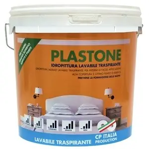 Super Prezzo Idropittura lavabile traspirante acrilica per interni PLASTONE 14 litri ottima copertura