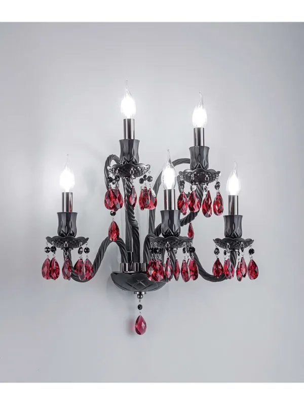 Novità Applique classico lusso in cristallo nero 5 luci luxury m147 design swarovsky