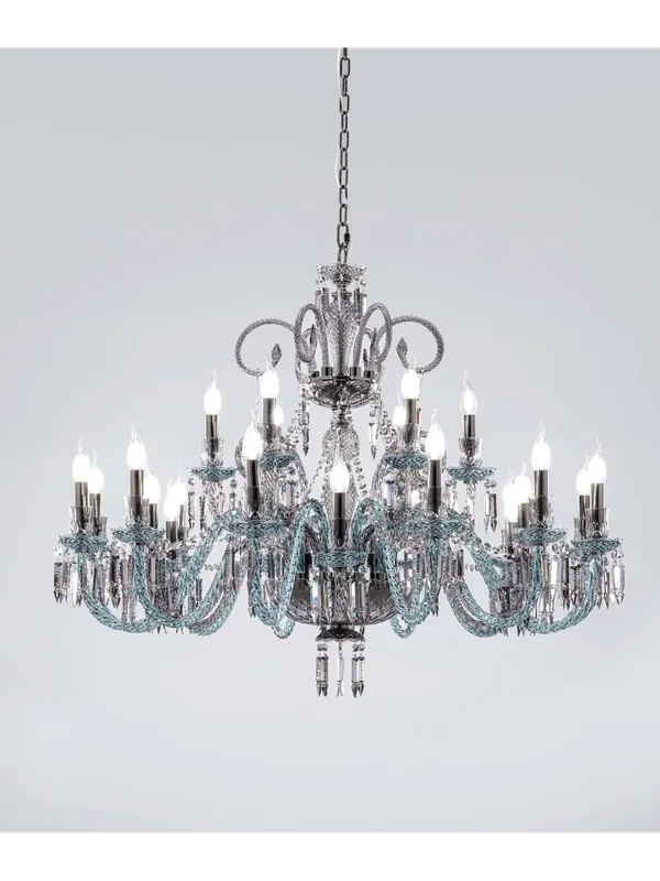 Lampadario classico lusso in cristallo 24 luci luxury m145 design swarovsky Must-Have