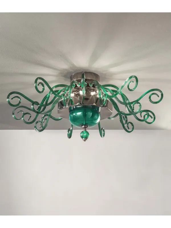 Prezzo Di Fabbrica Plafoniera moderna in cristallo verde a 8 luci luxury m116 swarovsky
