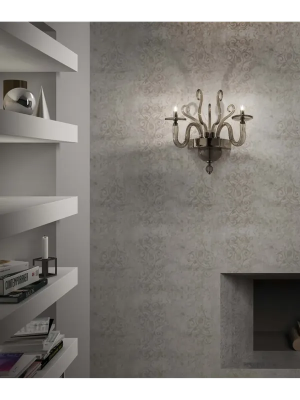 Applique moderno in cristallo fumè a 2 luci luxury m114 swarovsky Offerta