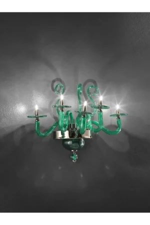 A Buon Prezzo Applique moderno in cristallo verde a 5 luci luxury m113 swarovsky