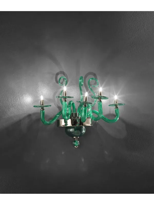 A Buon Prezzo Applique moderno in cristallo verde a 5 luci luxury m113 swarovsky