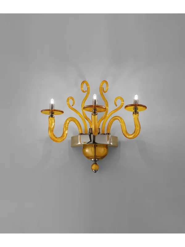 Solo Oggi Applique moderno in cristallo ambra a 3 luci luxury m112 swarovsky