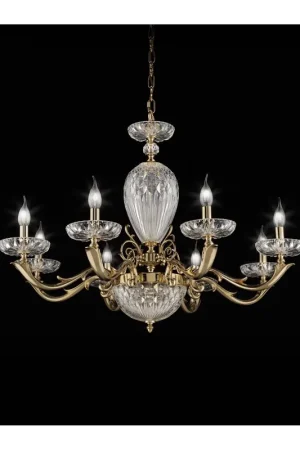 Super Prezzo Lampadario classico in ottone e cristallo a 8 luci luxury m107 swarovsky