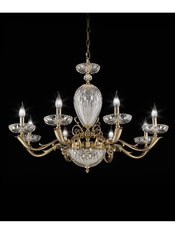Super Prezzo Lampadario classico in ottone e cristallo a 8 luci luxury m107 swarovsky