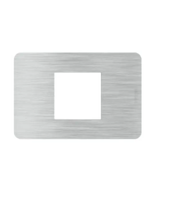 Placca Bticino MatixGo 2 moduli centrati alluminio - JA4819EA Nuova Collezione