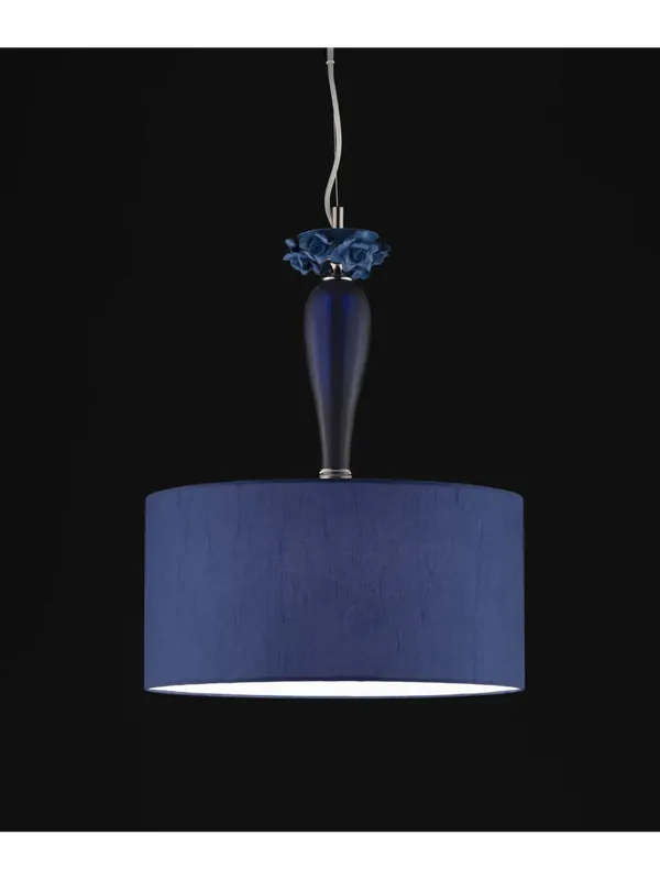 Lampadario a sospensione in porcellana blu luxury m103 swarovsky Promo Stagionale