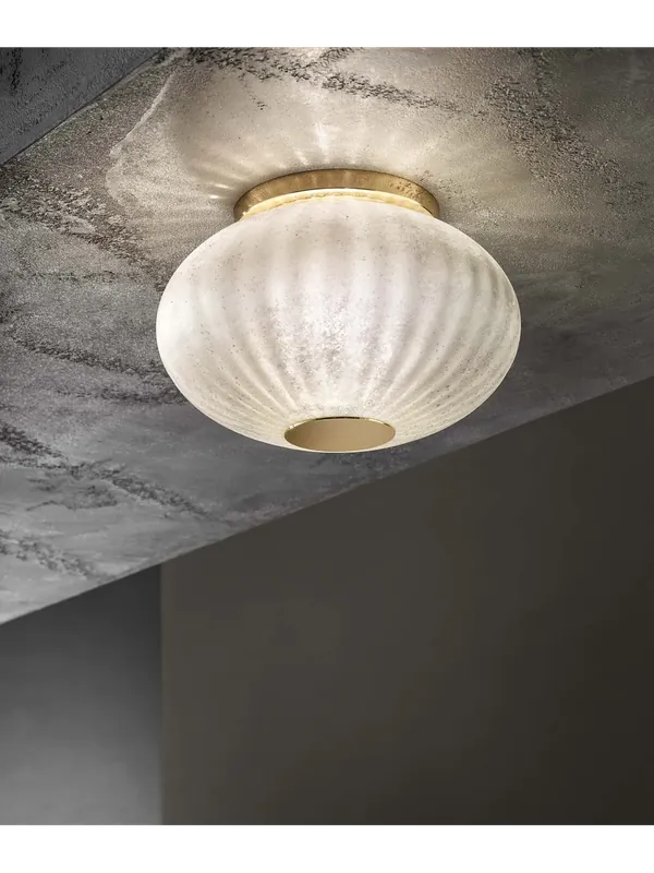 Economico Plafoniera classica in vetro murano avorio luxury m132