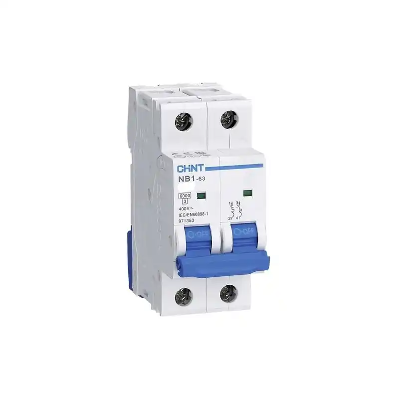Popolare interruttore magnetotermico da guida din quadro nb1 1 polo + neutro 20a 6ka curva c chint 2 moduli 51222 180254
