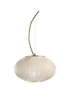Lampadario a sospensione moderno in vetro murano avorio luxury m129 Acquista Ora