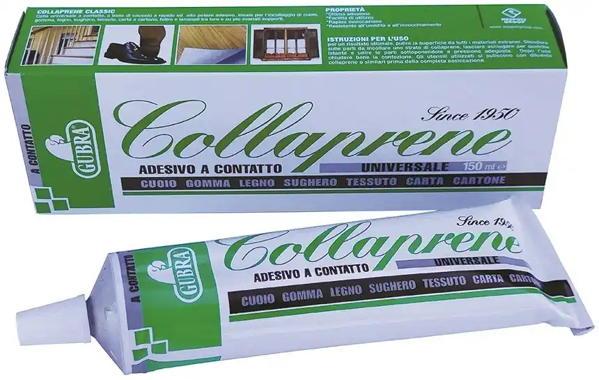 Colla adesivo neoprenico a base di caucciù e resine sintetiche Collaprene Classic 150 ml per cuoio, legno, sughero, gomma Saldi