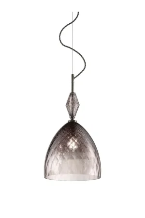 Di Tendenza Lampadario a sospensione in vetro soffiato fumè a 1 luce luxury m123