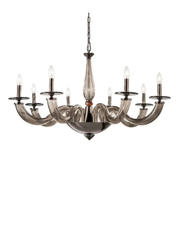 Lampadario classico cristallo fumè e ambra a 8 luci luxury m120 swarovsky Sconto