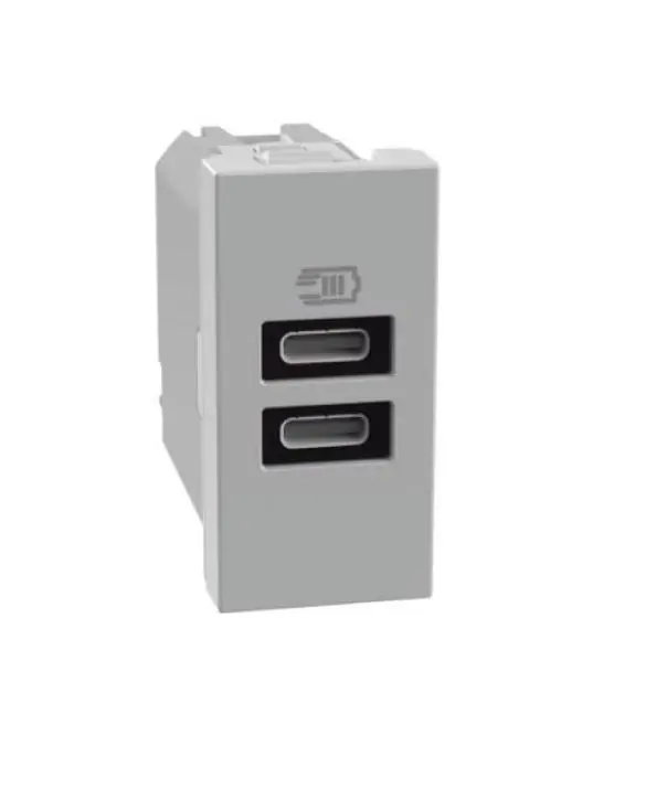 Bestseller Caricatore Usb Bticino MatixGo due porte tipo C 1 modulo grigio - JG4191CC