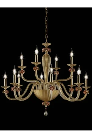 Affare Lampadario classico in cristallo oro a 12 luci luxury m092 swarovsky