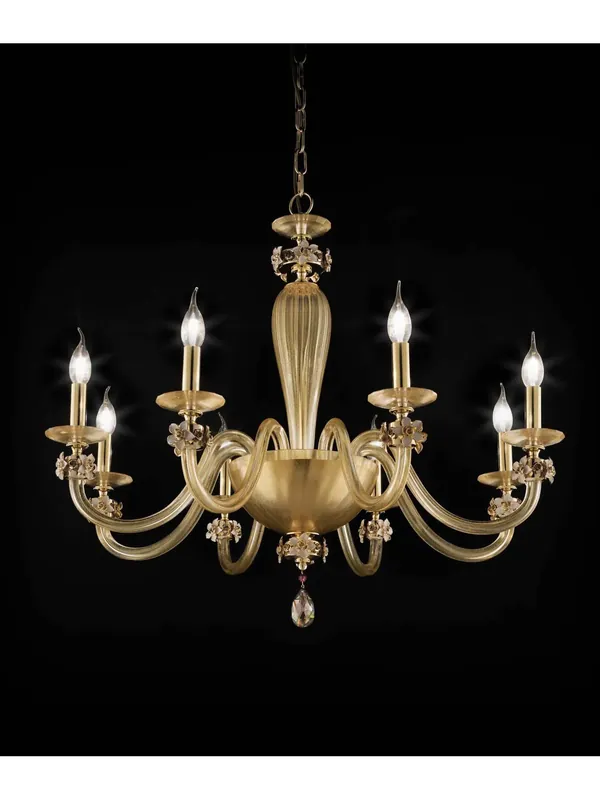 Lampadario classico in cristallo oro a 8 luci luxury m090 swarovsky Occasione