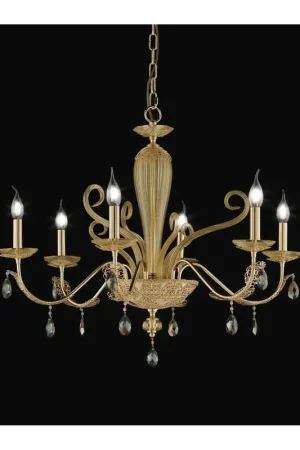 Ultima Occasione Lampadario classico in cristallo oro a 6 luci luxury m089 swarovsky