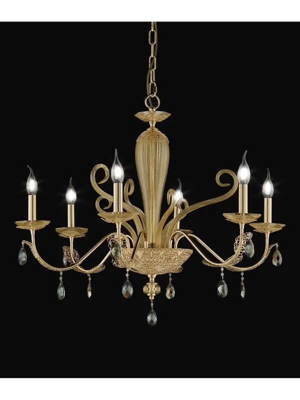 Ultima Occasione Lampadario classico in cristallo oro a 6 luci luxury m089 swarovsky