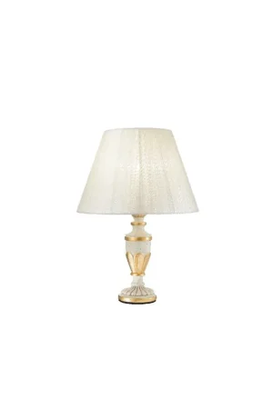 Vendita Finale Ideal Lux Firenze TL1 lampada da comodino decorata in foglia oro E14 40W