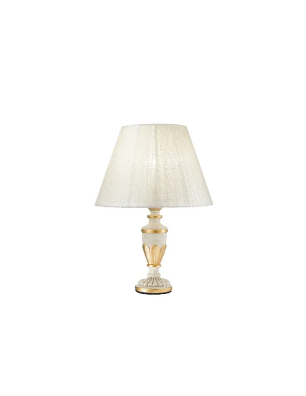 Vendita Finale Ideal Lux Firenze TL1 lampada da comodino decorata in foglia oro E14 40W