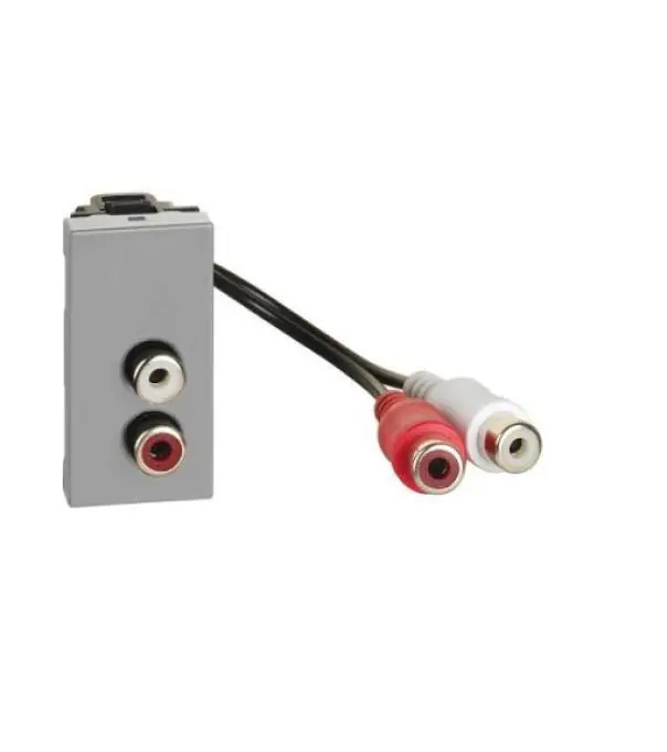 Compra Adesso Doppio connettore Bticino MatixGo RCA 1 modulo grigio - JG4269R