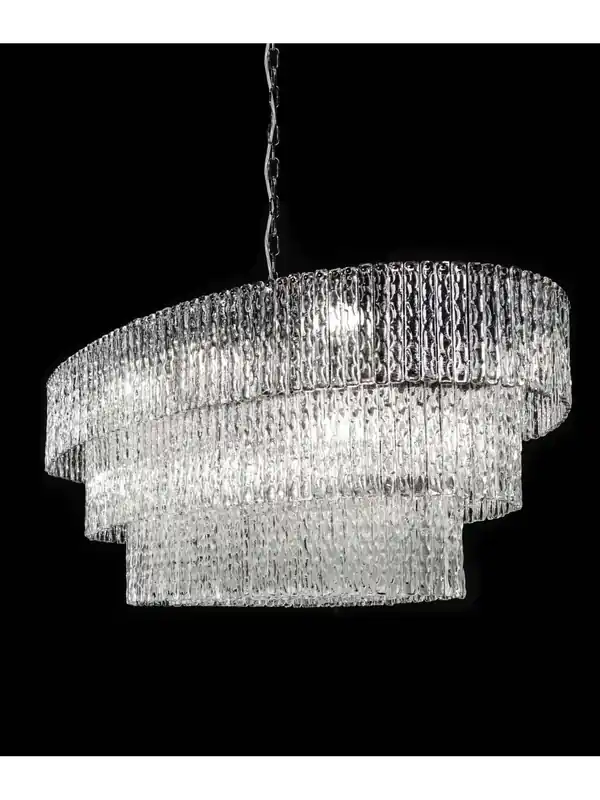 Lampadario moderno cascata in cristallo a 14 luci luxury m080 swarovsky Ultimissimo Modello