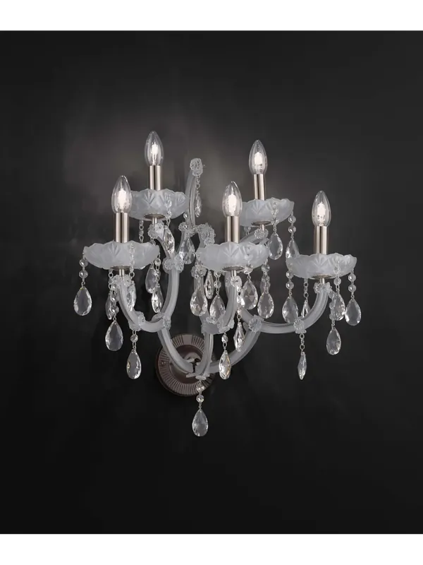 Più Venduto Applique classico in cristallo satinato a 5 luci luxury m076 swarovsky