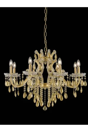 Compra Adesso Lampadario classico in cristallo oro a 8 luci luxury m073 swarovsky