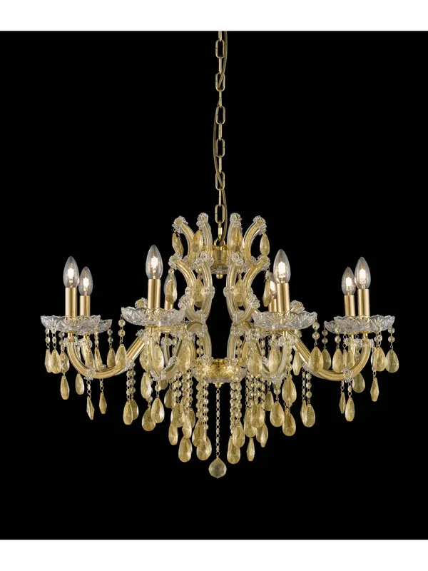 Compra Adesso Lampadario classico in cristallo oro a 8 luci luxury m073 swarovsky